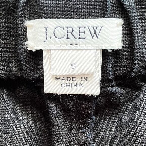 J.Crew Factory black Linen Cotton drawstring Pom Pom Shorts - Picture 2 of 5